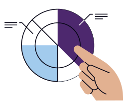 Illustrated graphic of hand pointing at graph